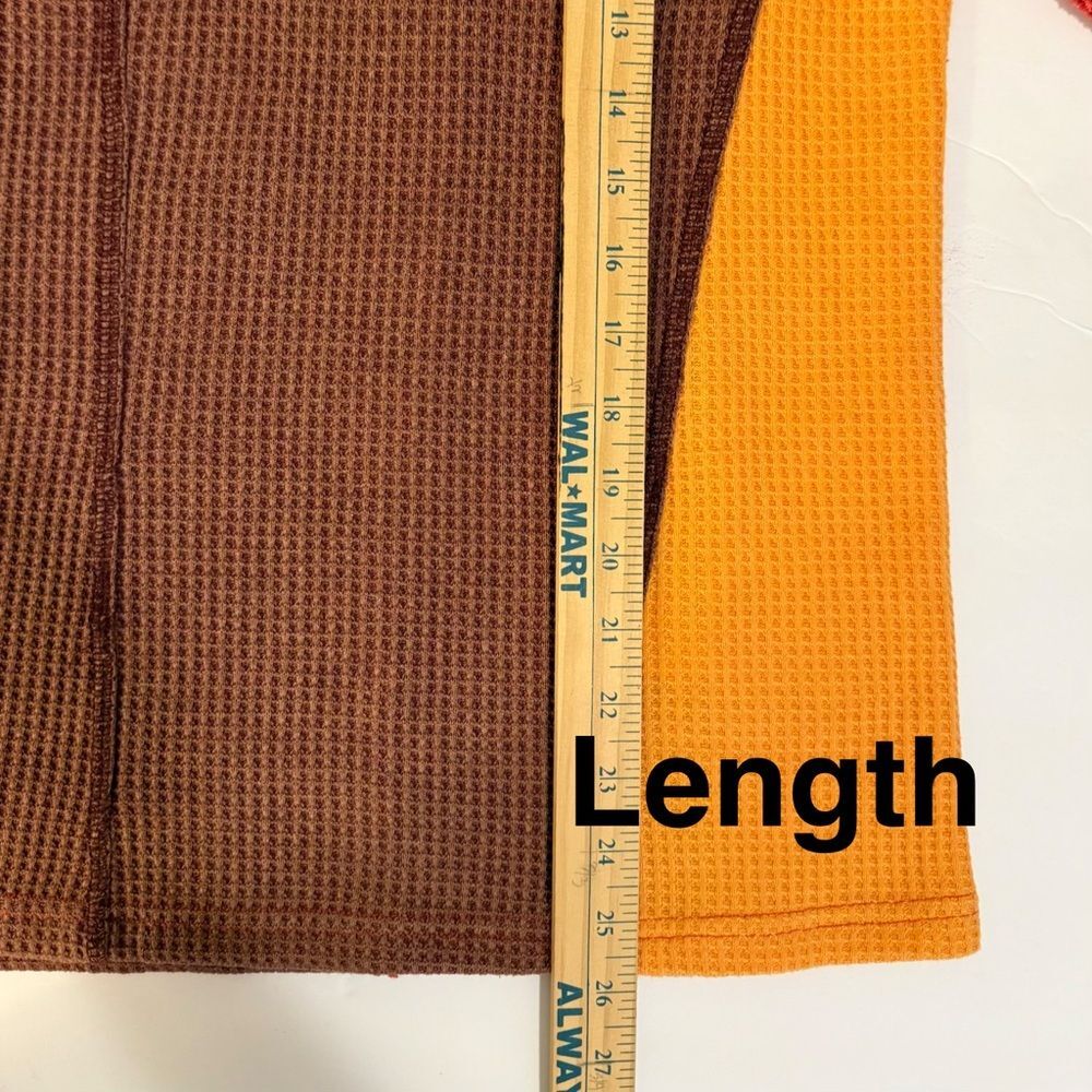 NWT Mineral Wash Colorblock Waffle Quarter Zip Sweater - Picture 8 of 9